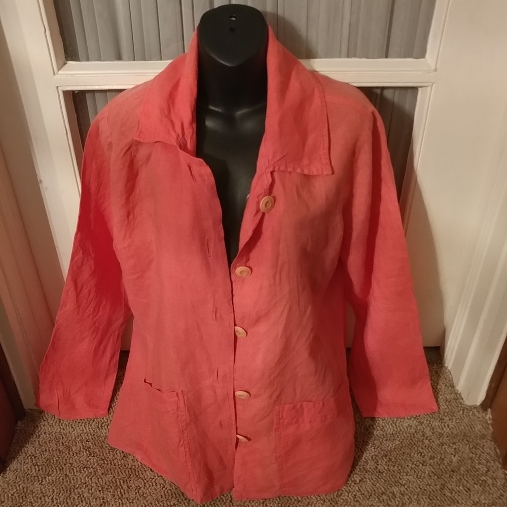 Flax by Jeanne Engelhart 100% Linen Duster Top